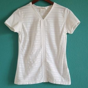 {Nike} Golf White Rouched Short Sleeve Top